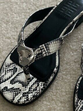 Givenchy Black and White Snakeskin Sandals